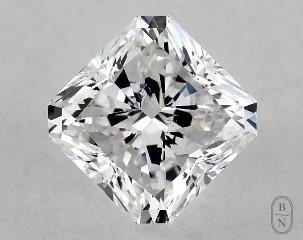 This square radiant cut 1.01 carat E color si1 clarity has a diamond grading report from GIA